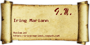 Iring Mariann névjegykártya